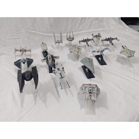 HUGE Lot of 16 Star Wars Metal Micro Machines Die-Cast Ships with Stands X-Wing - Picture 2 of 16